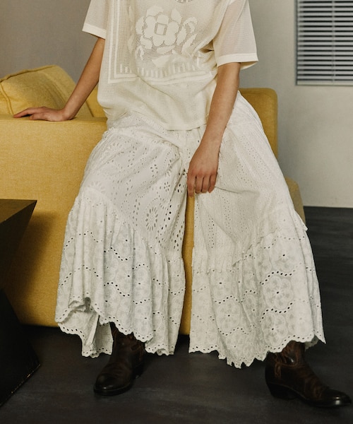 レース ティアード ギャザー パンツ｜フリークスストアの通販｜&mall