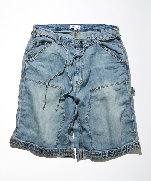 French Linen Denim Painter Shorts