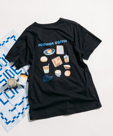 別注 POOLSIDE COFFEE フード バックプリントTシャツ