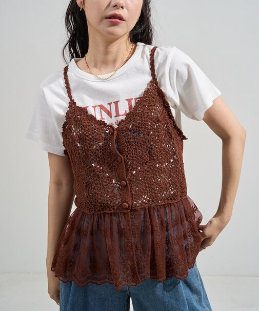 かぎ針ドッキングレース キャミソール ビスチェ