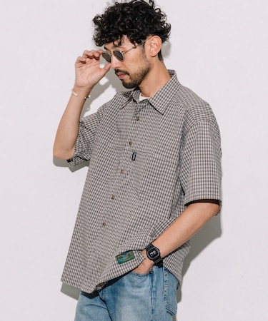 別注 NEW フィッシングポケット ショートスリーブチェックシャツ