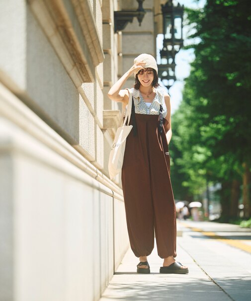 別注 ストレッチナイロン サロペット