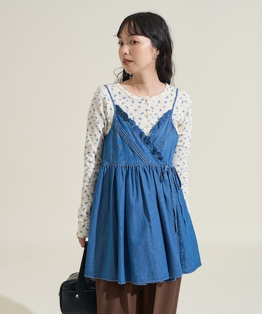 レースギャザーカシュクールチュニック＜セットアップ対応＞