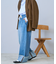 ウォッシュ加工 ロールアップ イージーデニムパンツ【限定展開】