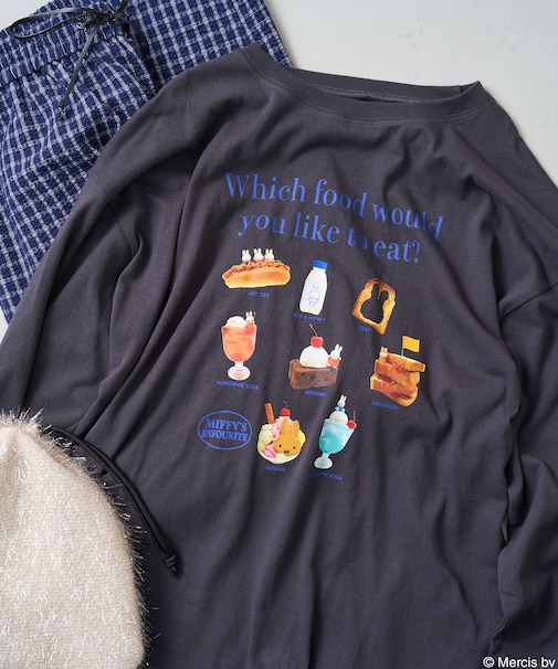 miffy フードプリント ロンT