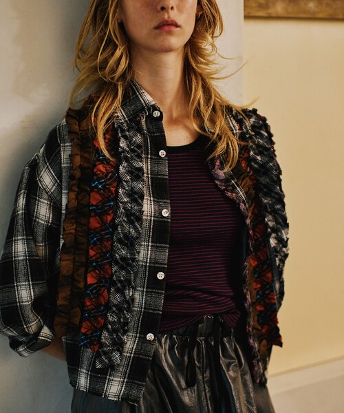 【Freada】フロントフリル チェックシャツ フロントフリル チェックシャツ｜フリークスストアの通販｜&mall