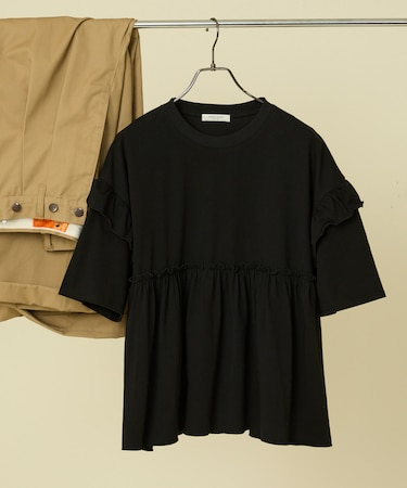 <UVカット＞multi functional 7分袖フリルTシャツ
