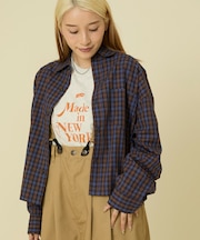 チェック ショートシャツ
