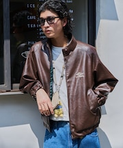 別注 LEATHERETTE Stand Collar Blouson