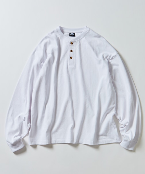 9オンス Heavyweight ビッグシルエット ヘンリーネック ロングスリーブTシャツ/ヘビーウェイト/ロンTEE 【限定展開】