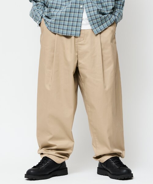 ワイドシルエット ツイル タックテーパード パンツ 【限定展開