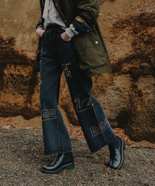 チェーンステッチ ワイドデニム｜フリークスストアの通販｜&mall