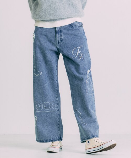 チェーンステッチ ワイドデニム｜フリークスストアの通販｜&mall