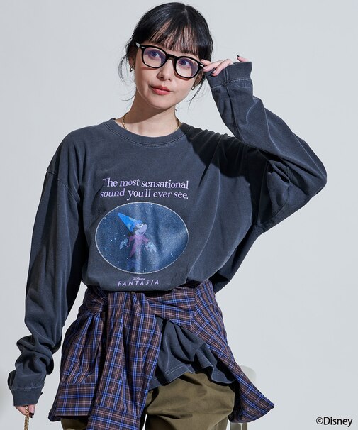 【DISNEY FANTASIA】 箔フロントプリント 長袖Tシャツ