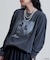 【DISNEY FANTASIA】 ボックス モノクロフロント プリント長袖Tシャツ