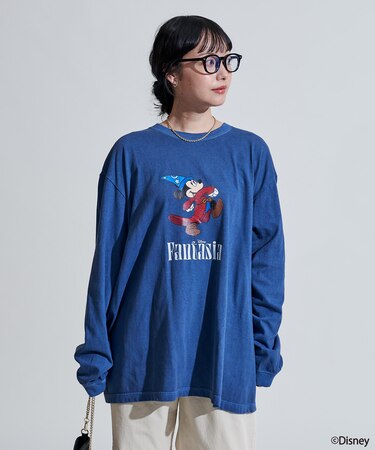 【DISNEY FANTASIA】 ビッグ フロント プリント長袖Tシャツ