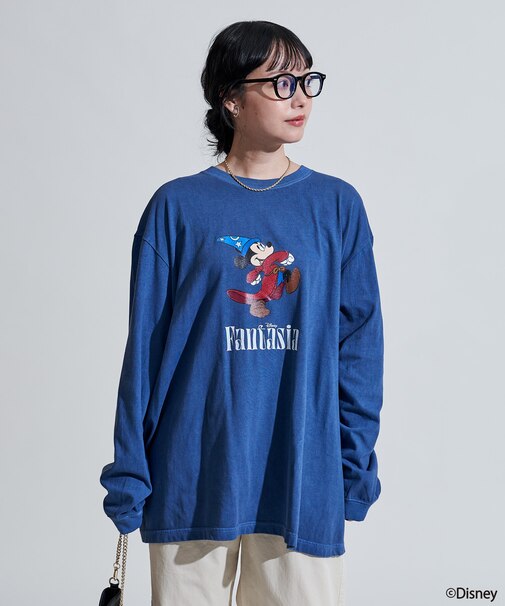 【DISNEY FANTASIA】 ビッグ フロント プリント長袖Tシャツ