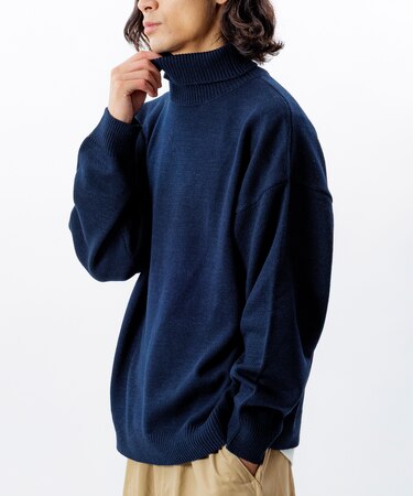 リラックスフィット イージーケア ウォッシャブル タートルネックニット 【限定展開】