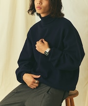 Relax Fit リラックスフィット スウェットライク タートルネックニット 【限定展開】
