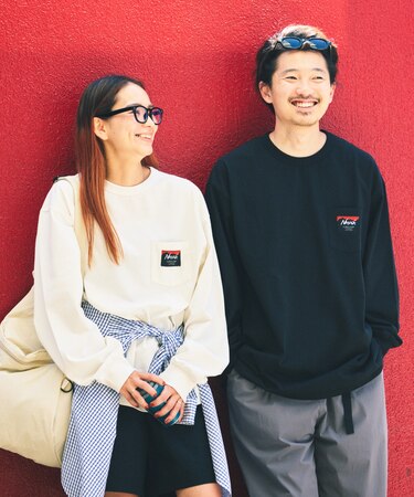 別注 ECO HYBRID LOGO LS TEE 別注エコハイブリッド ルーズフィット ポケットロングスリーブTシャツ