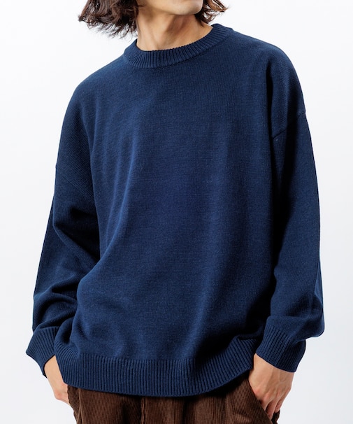 リラックスフィット イージーケア ウォッシャブル クルーネックニット 【限定展開】
