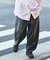 ワイドテーパード デニム スラックスパンツ