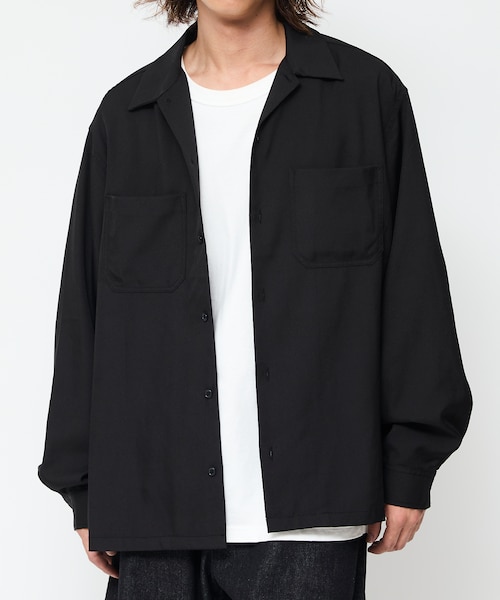 ルーズフィット ロングスリーブ ワークシャツブルゾン【セットアップ