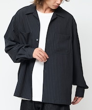 ルーズフィット ロングスリーブ ワークシャツブルゾン【セットアップ対応】