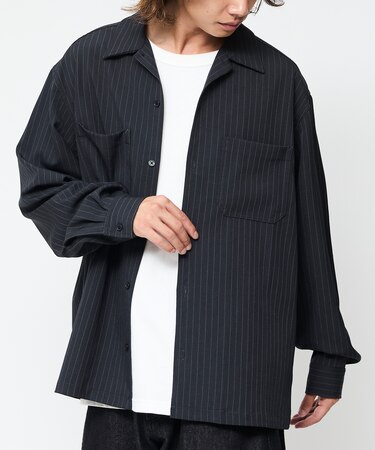 ルーズフィット ロングスリーブ ワークシャツブルゾン【セットアップ対応】