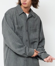 ルーズフィット ロングスリーブ ワークシャツブルゾン【セットアップ対応】