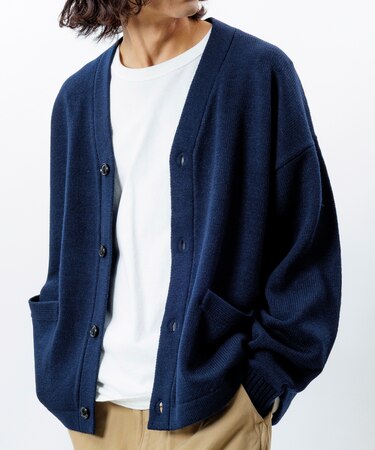 リラックスフィット イージーケア ウォッシャブル Vネックカーディガン 【限定展開】