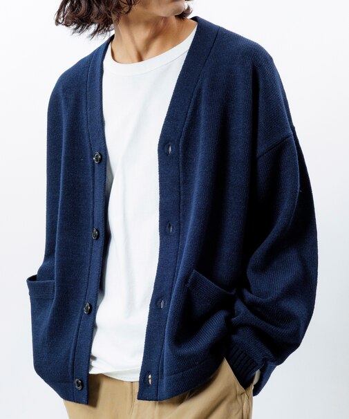 リラックスフィット イージーケア ウォッシャブル Vネックカーディガン 【限定展開】