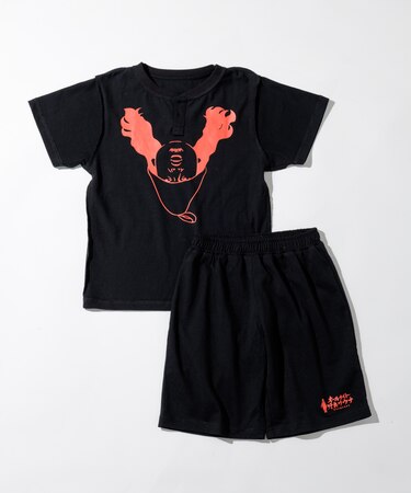 【KIDS】別注 KANNAIGI × サウナ田ヒロユキ プリント セットアップ 館内着