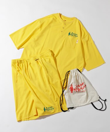 別注 KANNAIGI × サウナ田ヒロユキ 裏毛 館内着セットアップ ナップサック付き