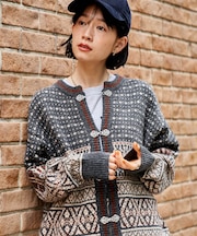 ウール チロリアンニットカーディガン