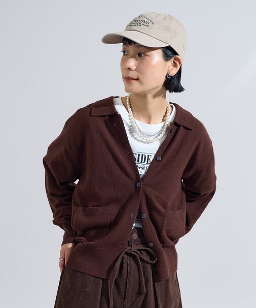 マシーンウォッシャブル ウールブレンドポロニット