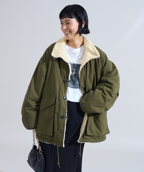 リバーシブル ボアジャケット