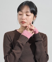 ＜新色・サイズ追加＞ウォッシャブル 配色レイヤードニット