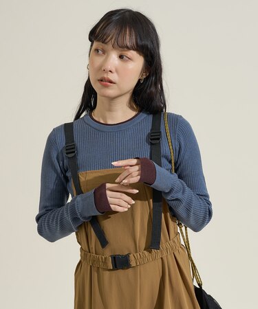 ウォッシャブル 配色レイヤードニット