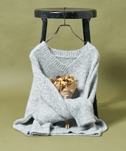 メランジ Vネックニットプルオーバー