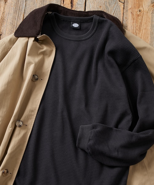 ビッグシルエット ロングスリーブ ワッフル サーマル L/S Tシャツ