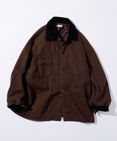 ビッグシルエット コーデュロイ切り替え ダックカバーオール ジャケット 【限定展開】