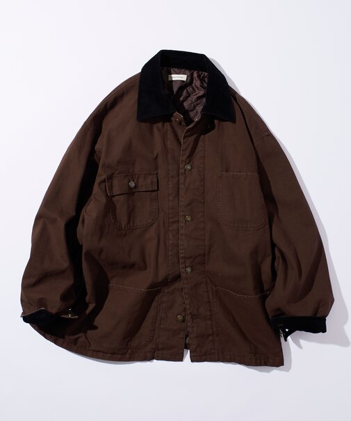 ビッグシルエット コーデュロイ切り替え ダックカバーオール ジャケット 【限定展開】