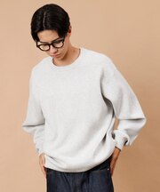 スウェットライク クルーネックニット