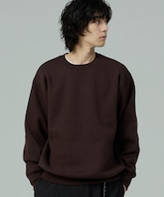 スウェットライク クルーネックニット