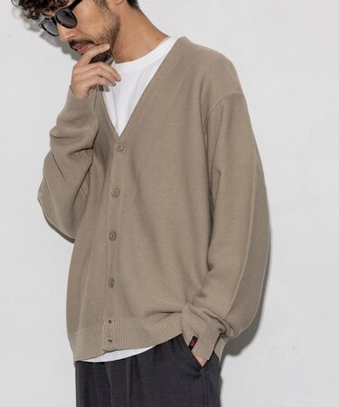 別注 ガーター編み ソリッド カーディガン