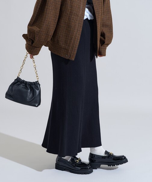 リブニット マーメイドスカート