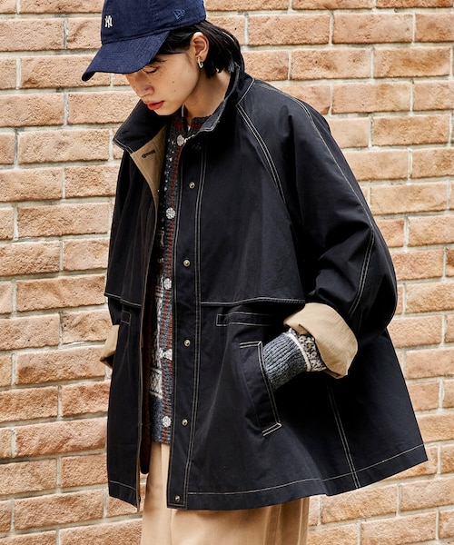 セットアイテム】マルチウェイ ボアベスト付き 配色 テントライン