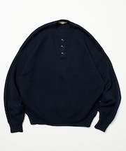 Relax Fit リラックスフィット イージーケア ウォッシャブル ヘンリーネックニット 【限定展開】