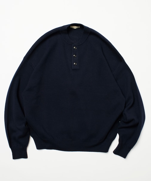 Relax Fit リラックスフィット イージーケア ウォッシャブル ヘンリーネックニット 【限定展開】